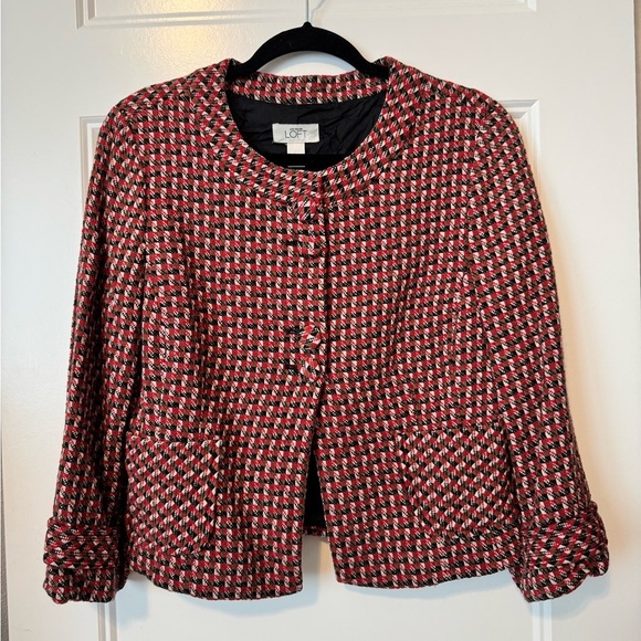 Ann Taylor LOFT Wool Plaid Jacket Size 10 - Picture 1 of 7